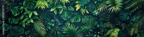 Abstract Tropical Rainforest Pattern Background. With Copy Space  Abstract Background