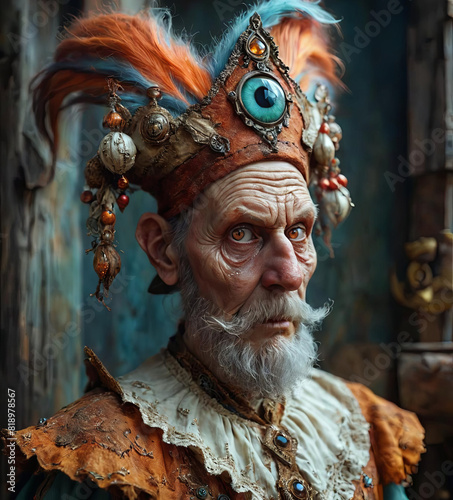 Vintage-Inspired Realistic Portrait of Chuckling Female Gnome Arcane Trickster Gen AI photo