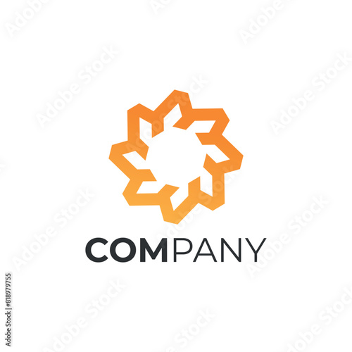 Technology logo design with abstract mark symbol