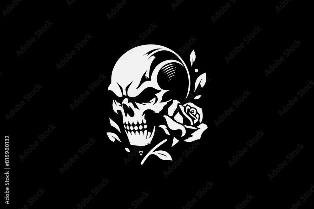 Obraz premium Human skull head Vector Graphic Illustration