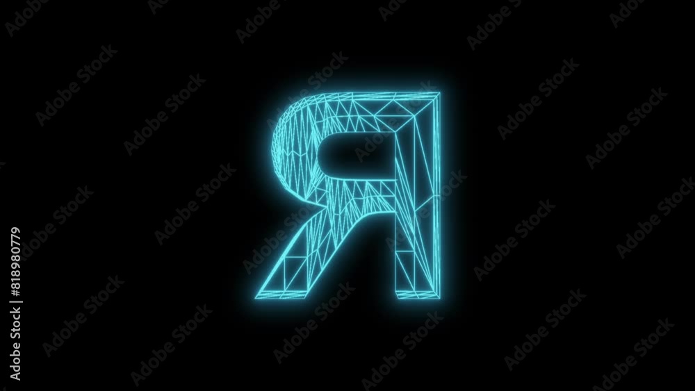 Shiny 3D alphabet letter R on black background Shiny 3D alphabet letter R on black background