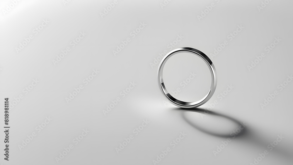 a ring with a shadow on a white surface a ring with a shadow on a white surface