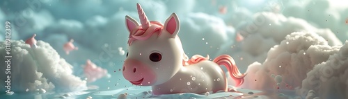 Playful Baby Unicorn Splash...
