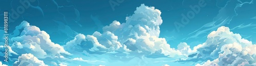 Abstract Summer Sky Patterns With Fluffy Clouds. With Copy Space, Abstract Background