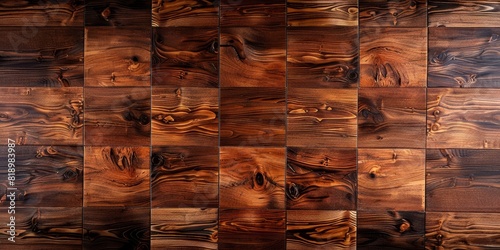 Variety of Wood Types on Wooden Wall. Generative AI