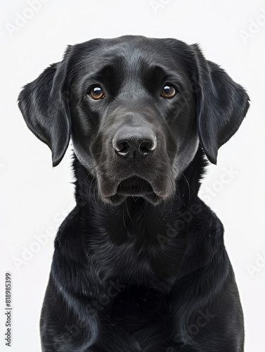 Portrait of a Black Labrador Retriever Facing Forward. © AndyPhoton