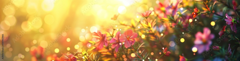 Abstract Summer Garden Light Pattern Background. With Copy Space, Abstract Background