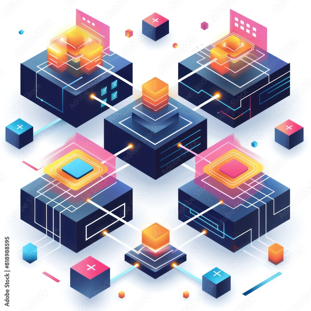 Fototapeta premium blockchain illustrator