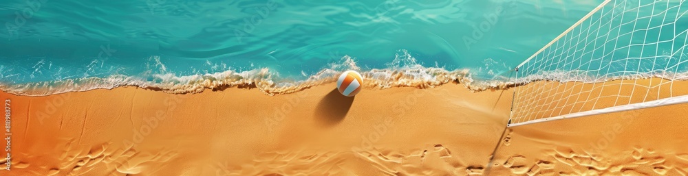 Obraz premium Abstract Summer Beach Volleyball Patterns. With Copy Space, Abstract Background