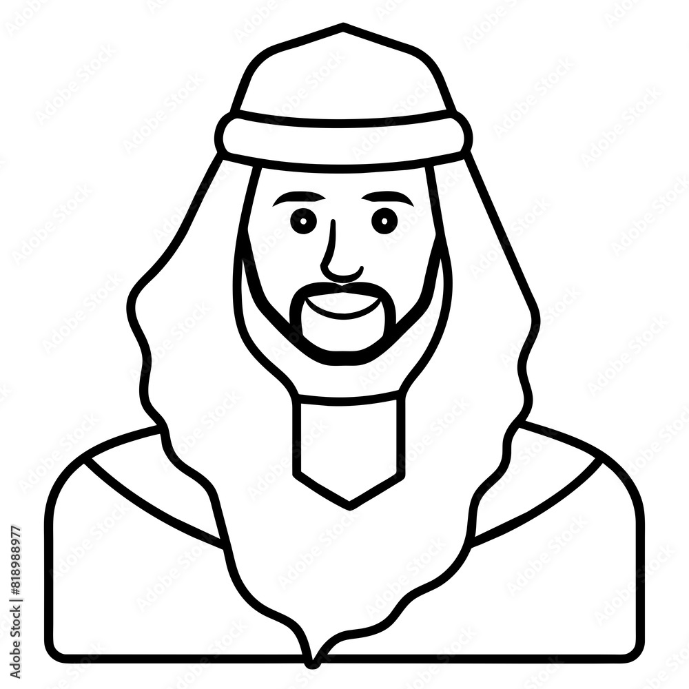 Obraz premium man with a beard lineart vector illustration