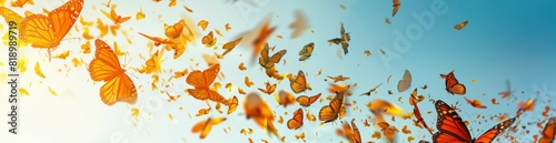 Abstract Summer Butterfly Migration Patterns. With Copy Space  Abstract Background