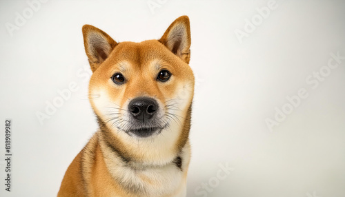Shiba Inu dog - Canis lupus familiaris - is a breed of hunting dog from Japan. A small to medium breed, smallest of the six original breed of dogs native to Japan. isolated on white background © Chase D’Animulls