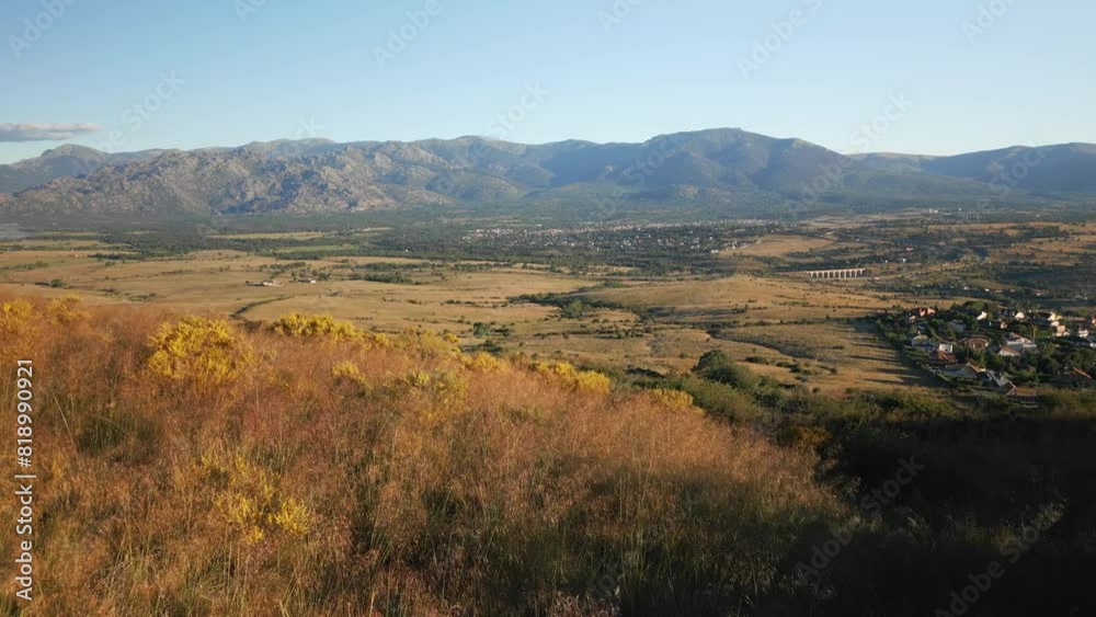 Guadarrama mountain range and small villages on its slopes, Madrid, Spain. Guadarrama mountain range and small villages on its slopes, Madrid, Spain.