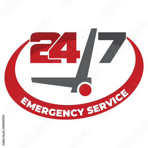 24/7 emergency service label design