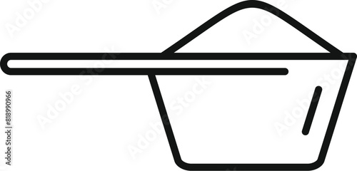 Black and white vector illustration of a simple measuring cup, ideal for culinary designs