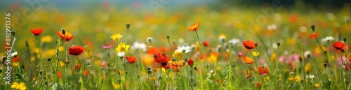 Abstract Summer Flower Field Pattern Background. With Copy Space, Abstract Background