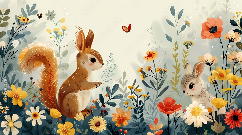 Sprinkle of Nature: The Tale of a Squirrel in Bloom Sprinkle of Nature: The Tale of a Squirrel in Bloom