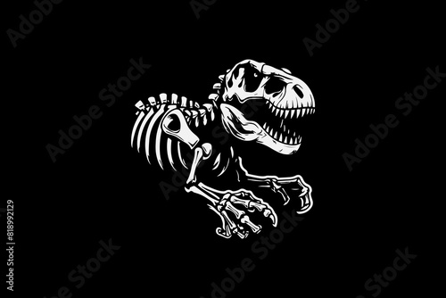 skeleton dinosour vector design