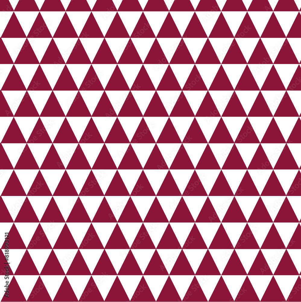 Abstract geometric illustration made entirely of triangles, featuring Qatar flag colors: deep maroon and white. Modern and stylish design, perfect for backgrounds, posters, or digital art projects. Abstract geometric illustration made entirely of triangles, featuring Qatar flag colors: deep maroon and white. Modern and stylish design, perfect for backgrounds, posters, or digital art projects.