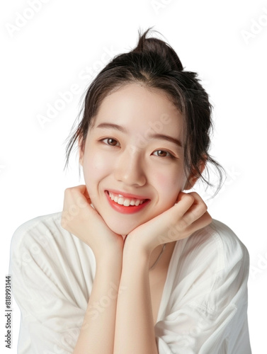 Young and beautiful asian hong kong chinese japanese korean girl transparent background