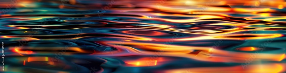 Abstract Patterns Of Summer Night Reflections. With Copy Space, Abstract Background Abstract Patterns Of Summer Night Reflections. With Copy Space, Abstract Background