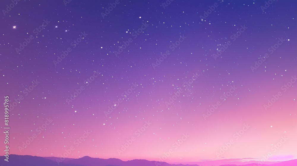 Fototapeta premium Gradient purple and pink sky in night stars