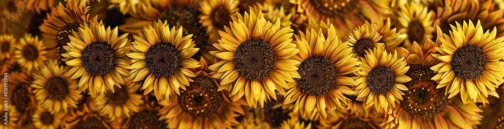 Abstract Patterns Of Summer Sunflowers. With Copy Space, Abstract Background Abstract Patterns Of Summer Sunflowers. With Copy Space, Abstract Background