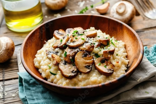 Mushroom Medley  Indulge in the Rich Flavors of Risotto with Brown Champignon Mushrooms