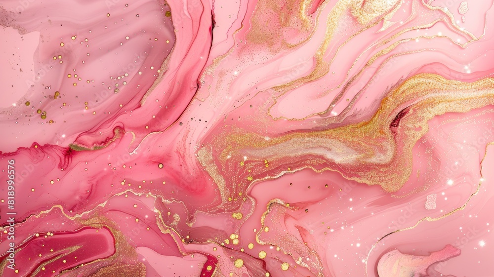 Luxurious pink and gold marbled texture, fluid and dynamic watercolor style, glittering accents, digital art Luxurious pink and gold marbled texture, fluid and dynamic watercolor style, glittering accents, digital art