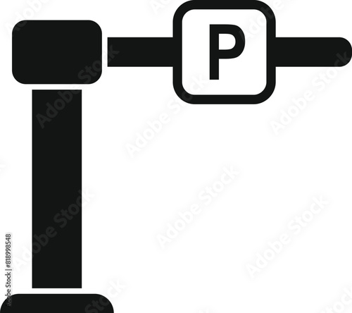 Vector illustration of a flat design parking meter icon with a prominent 'p' sign on it