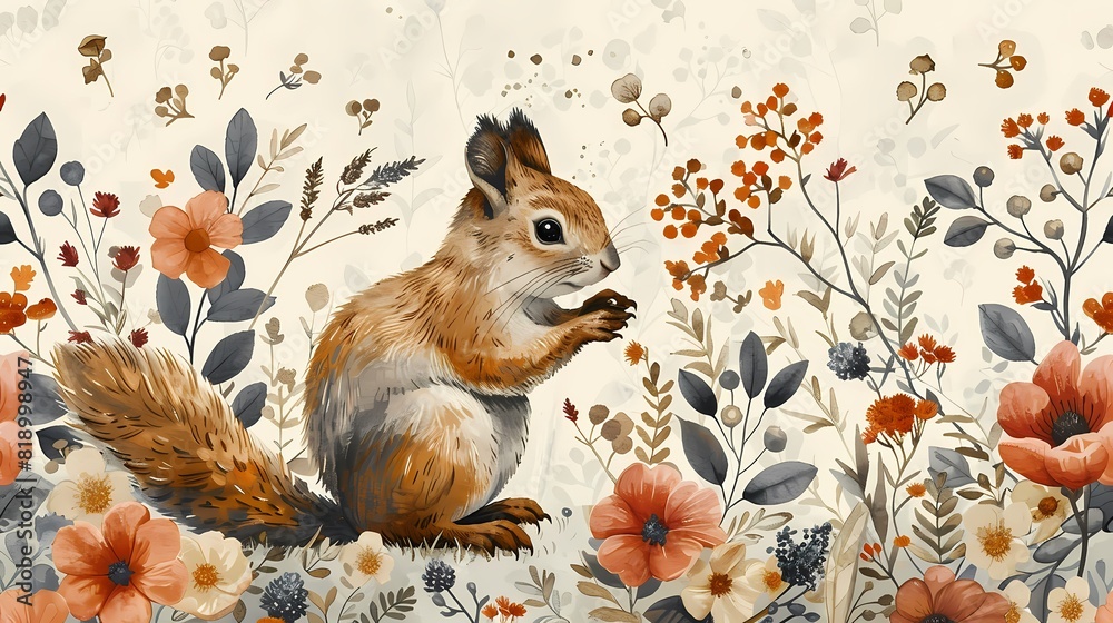 Sprinkle of Nature: The Tale of a Squirrel in Bloom Sprinkle of Nature: The Tale of a Squirrel in Bloom