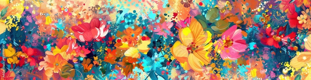 Abstract Patterns Of Summer Blooming Gardens. With Copy Space, Abstract Background Abstract Patterns Of Summer Blooming Gardens. With Copy Space, Abstract Background