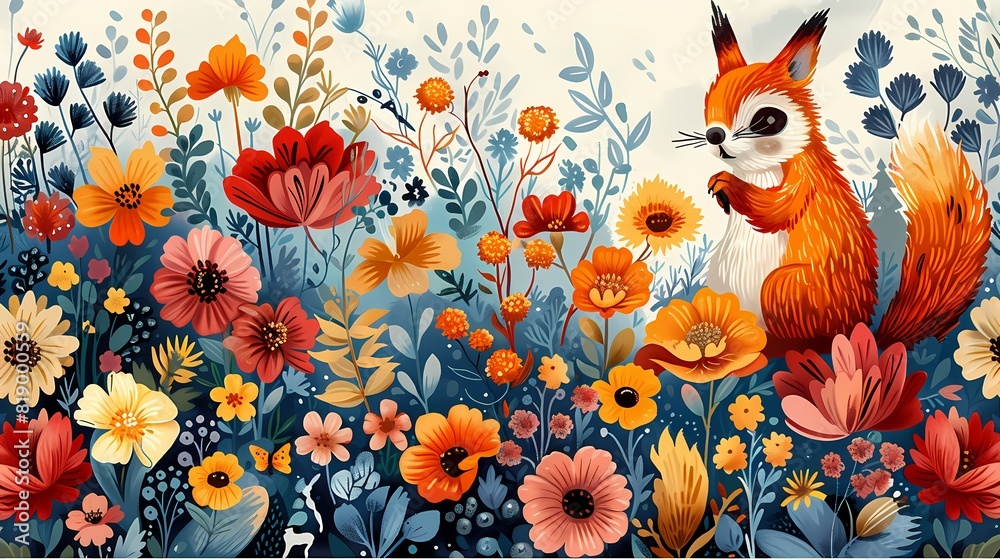 Sprinkle of Nature: The Tale of a Squirrel in Bloom