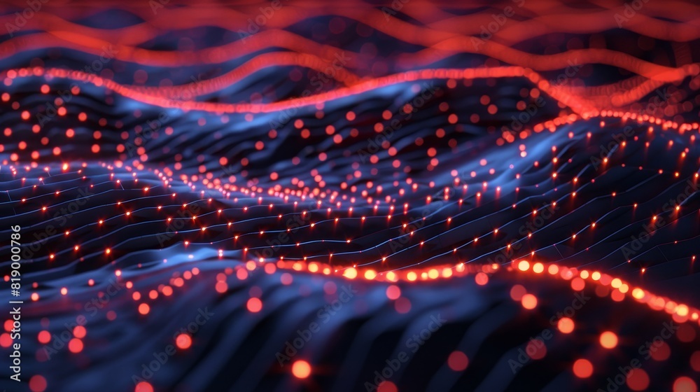 A mesh of glowing lines depicting a futuristic network A mesh of glowing lines depicting a futuristic network