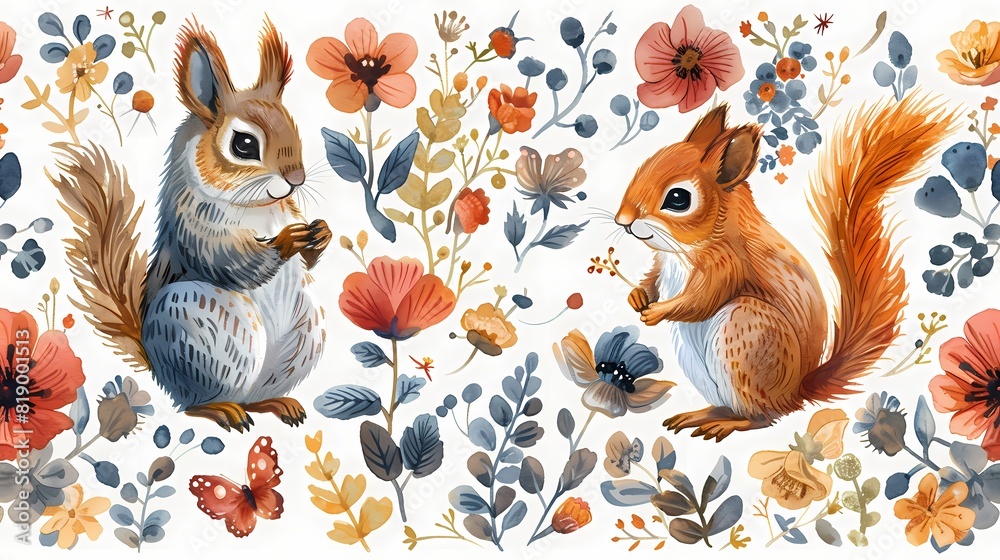 Sprinkle of Nature: The Tale of a Squirrel in Bloom