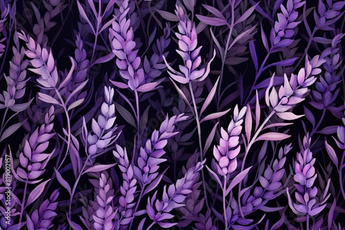 Purple Fern Leaves Pattern for Nature Background