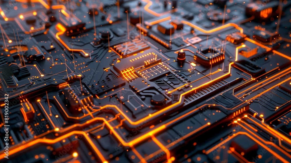 Futuristic circuitry with a science fiction aesthetic Futuristic circuitry with a science fiction aesthetic