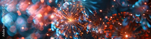 Abstract Depictions Of Summer Fireworks. With Copy Space, Abstract Background