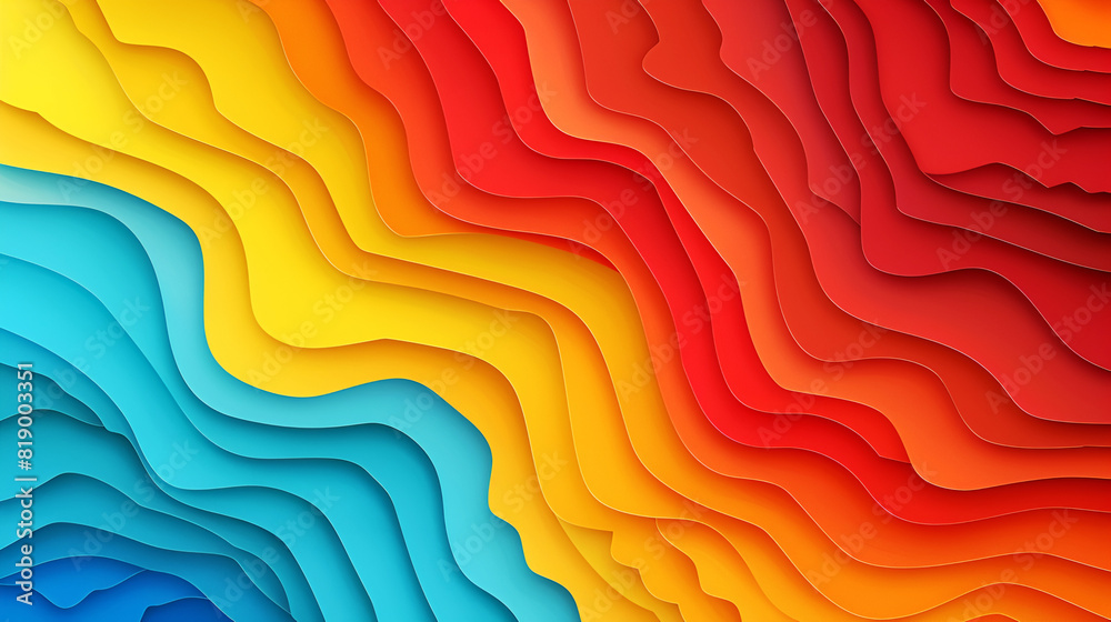 Paper cut abstract wavy rainbow background. Paper cut abstract wavy rainbow background.