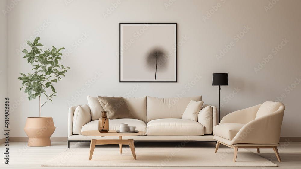 Elegant Living Room with Abstract Art Elegant Living Room with Abstract Art