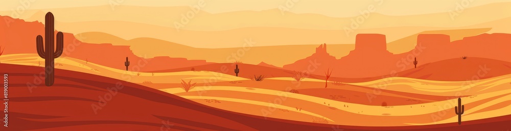 Abstract Desert Patterns With Summer Cacti. With Copy Space, Abstract Background
