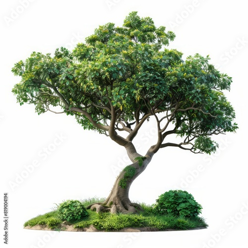 Transparent background featuring 3D rendered cutout jungle green trees  ideal for isolated PNGs in design and digital art.