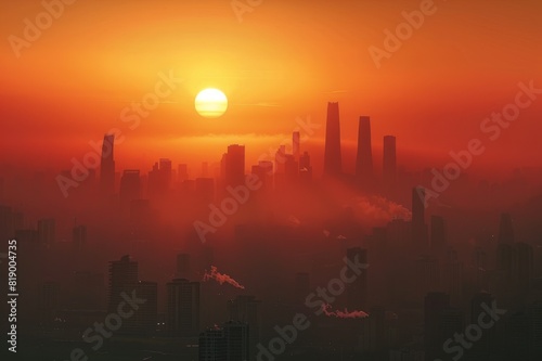 Urban Air Pollution at Sunset