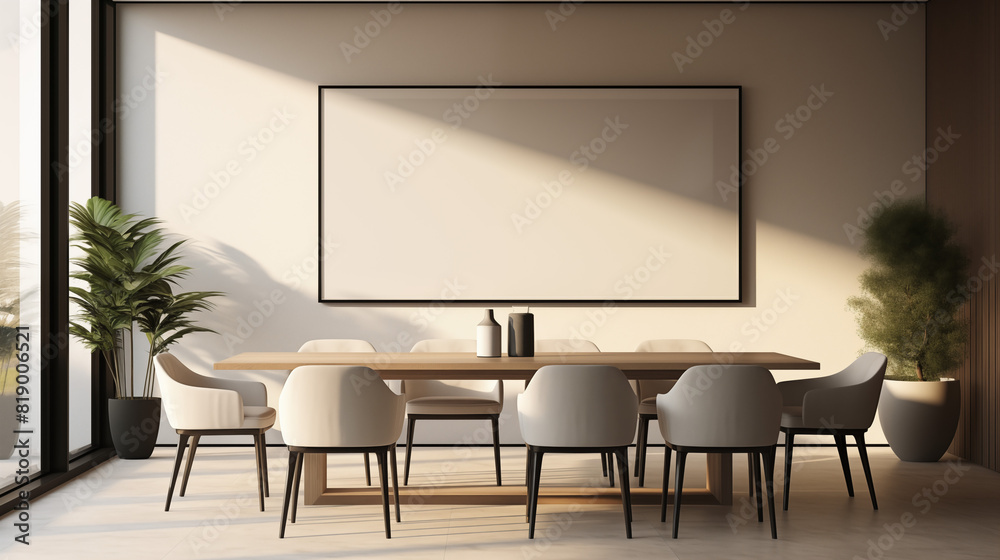 Fototapeta premium Bright and Airy Dining Room with Elegant Decor