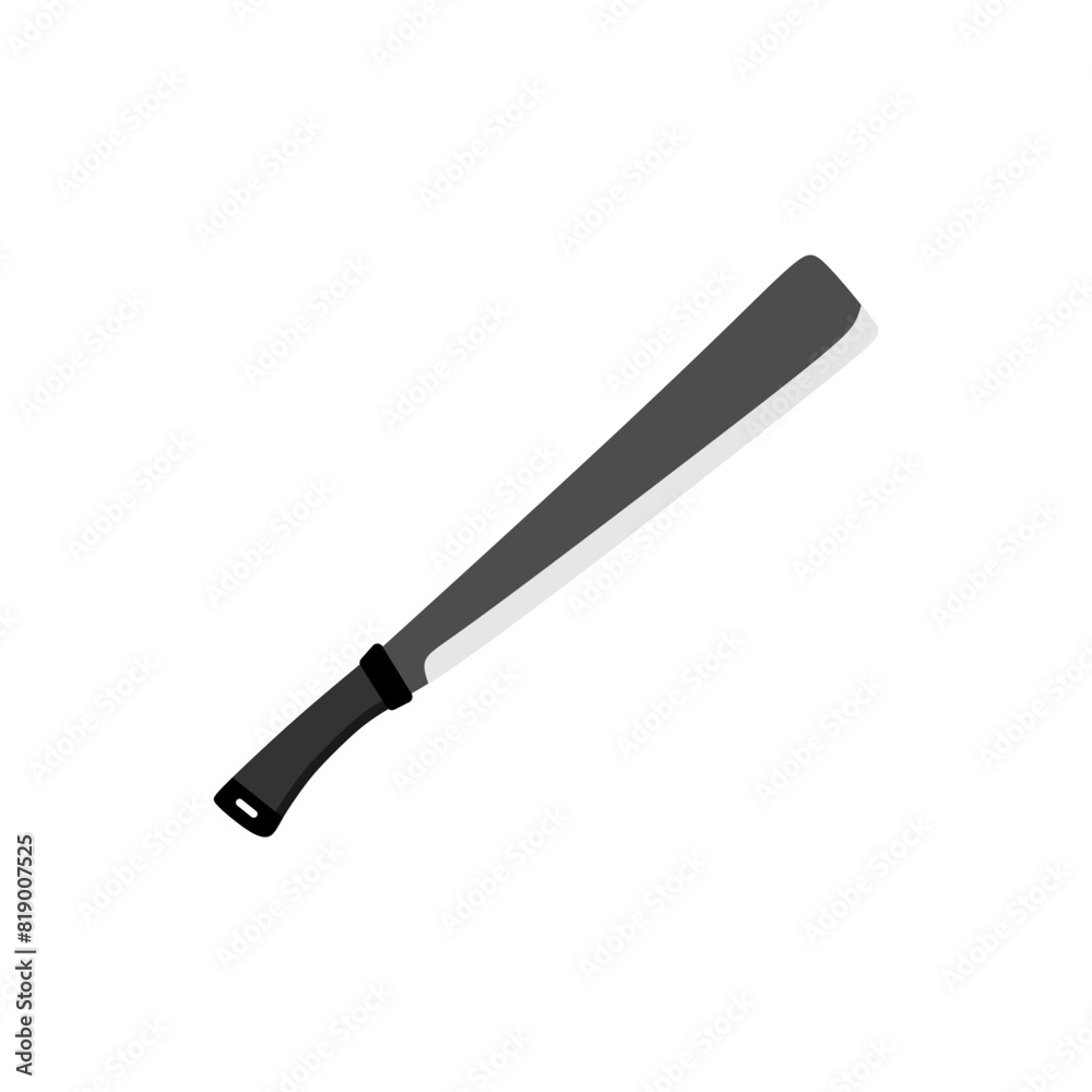 heavy machete flat design vector illustration isolated on white background. Melee weapon of hunter in jungle. Combat weapon blades. Trapper sword and hunter knife blades. heavy machete flat design vector illustration isolated on white background. Melee weapon of hunter in jungle. Combat weapon blades. Trapper sword and hunter knife blades.