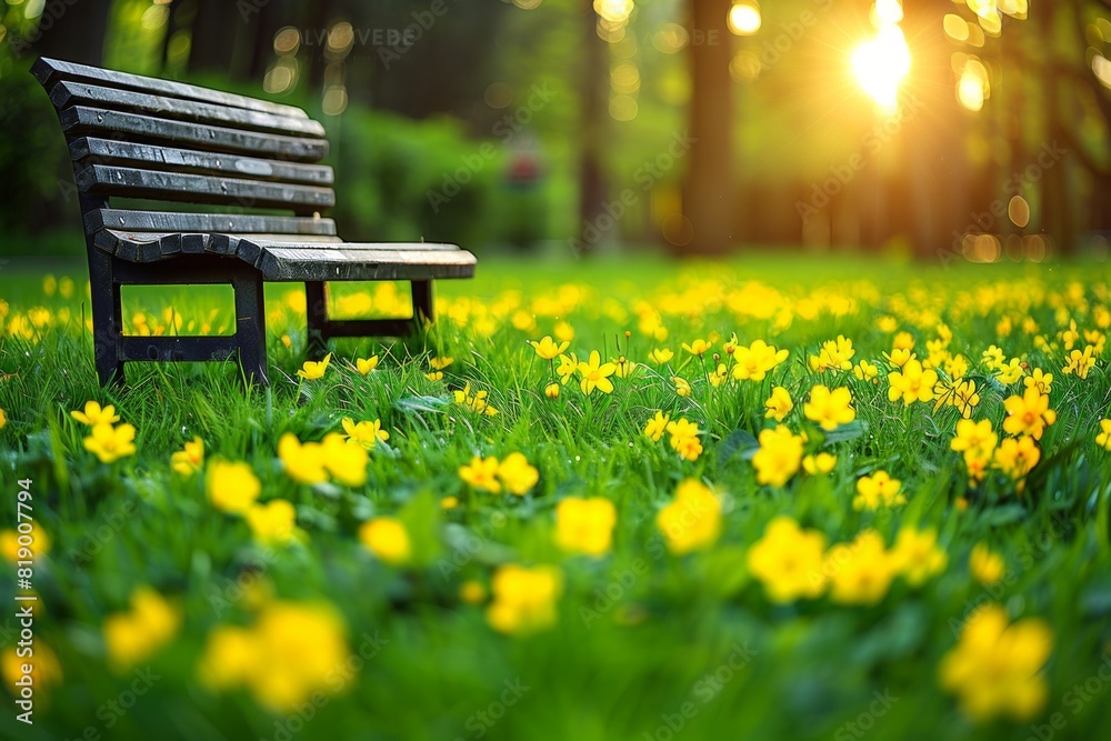 Naklejka premium bench in the park