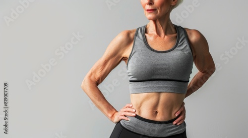 A Fit Woman Showing Strength photo
