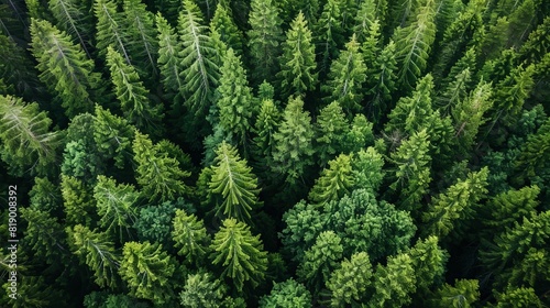 Aerial view of a forest, highlighting the ecosystem and environmental health