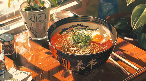 egg breakfast anime illustration, anime food