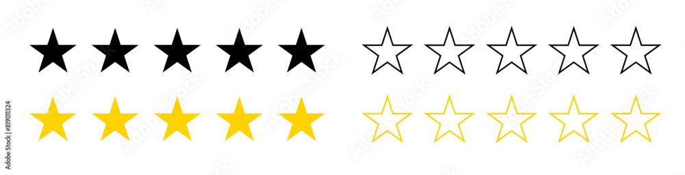 Star rating vector isolated icon. Customer service rating. Rating satisfaction. Vector illustration Star rating vector isolated icon. Customer service rating. Rating satisfaction. Vector illustration